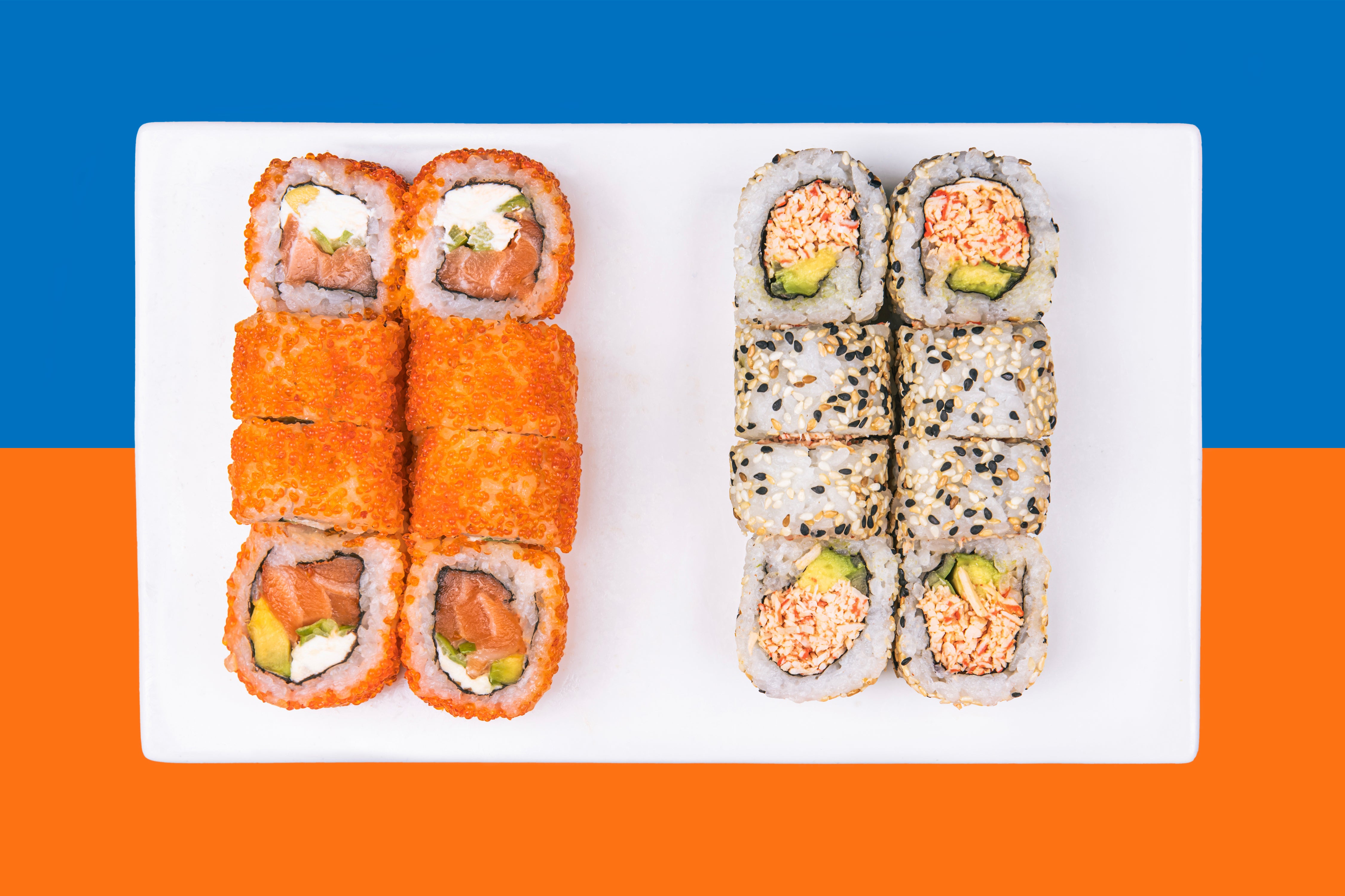 კალიფორნია ორაგულით + კალიფორნია კრაბი