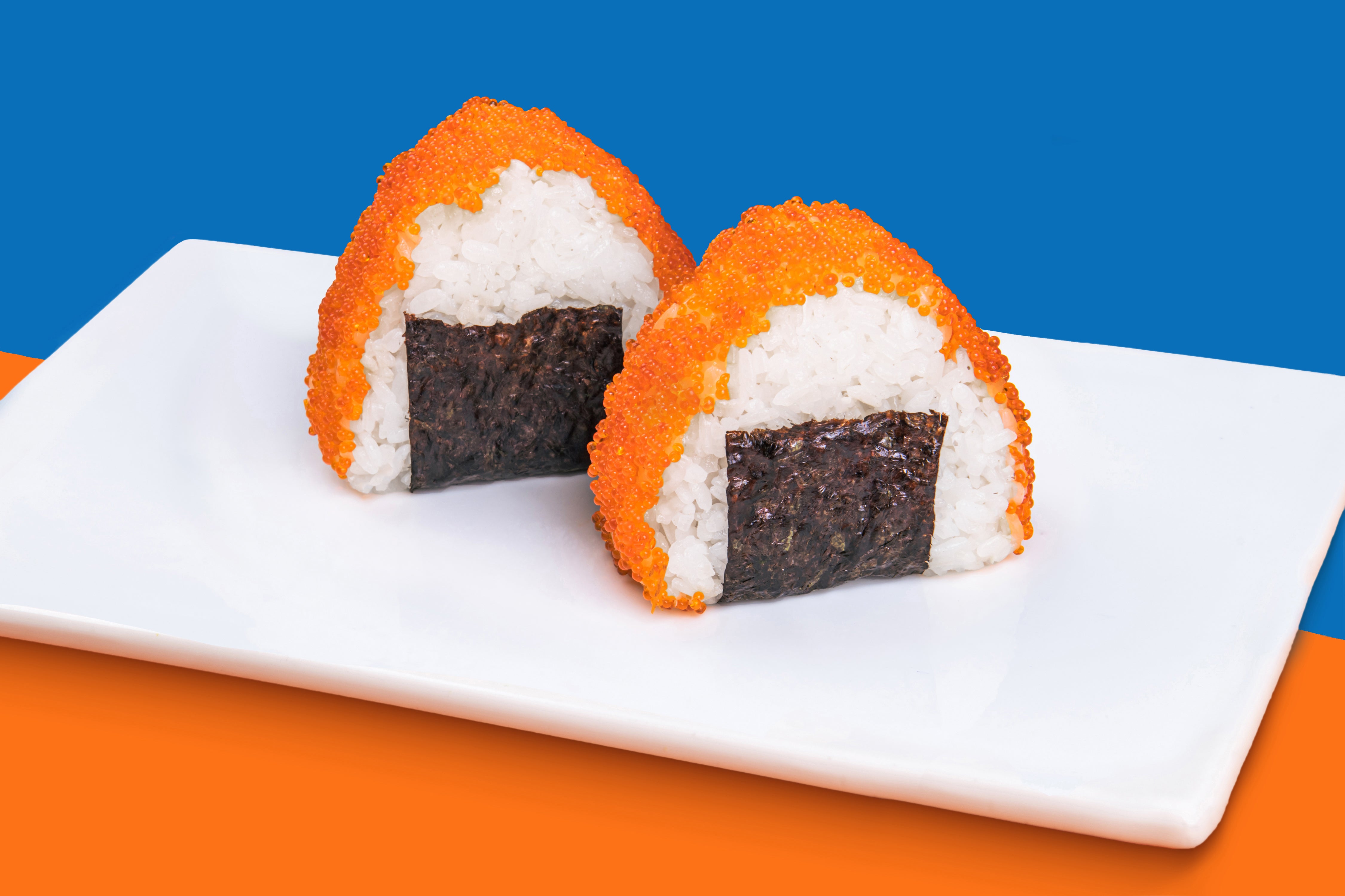 Onigiri sushi with salmon